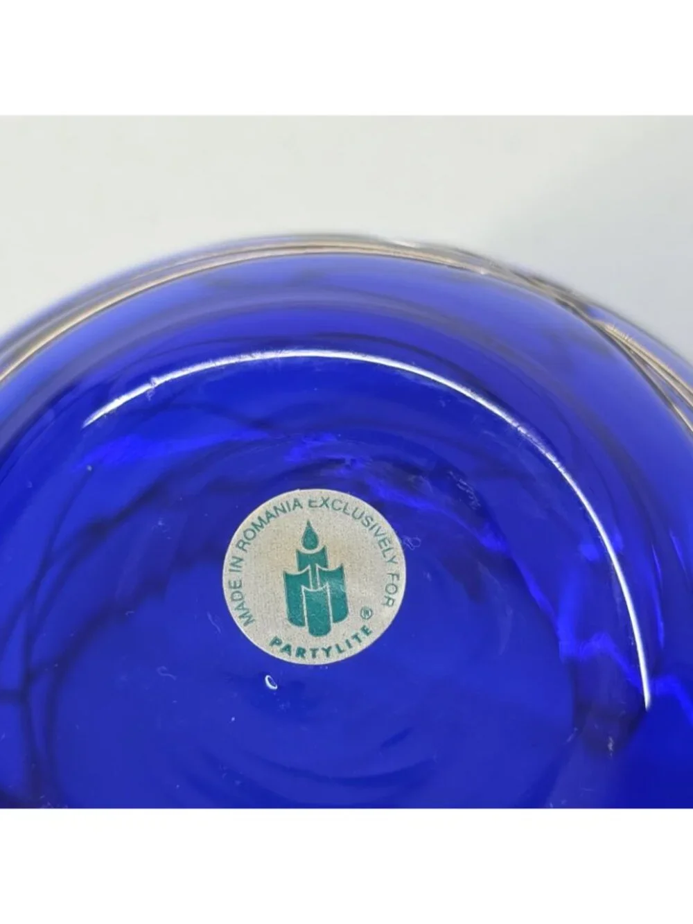 Partylite Calypso Cobalt Blue Silver Glass Candle Votive Tea Light Holder 4 X 5